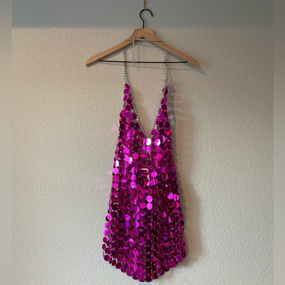 12th Tribe Diana Disco Dress Fushsia XS/S